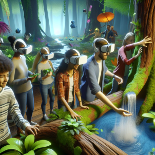 personne touchant l'espace vert qu'a créé la télévision